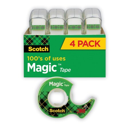 Scotch Magic Tape, 3/4 x 300 in., PK4 4105